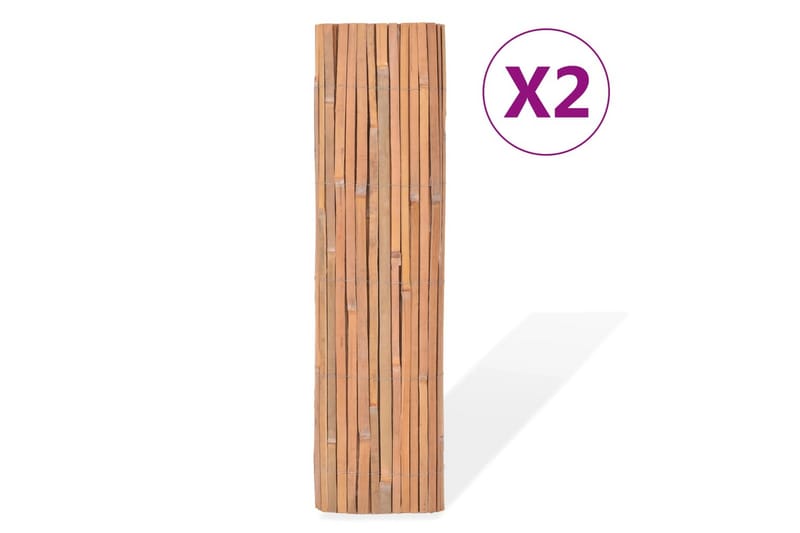 Bambuaidat 2 kpl 100 x 400 cm - Ruskea - Talo & remontointi - Näkösuojat & aitaukset - Aita - Puuaita