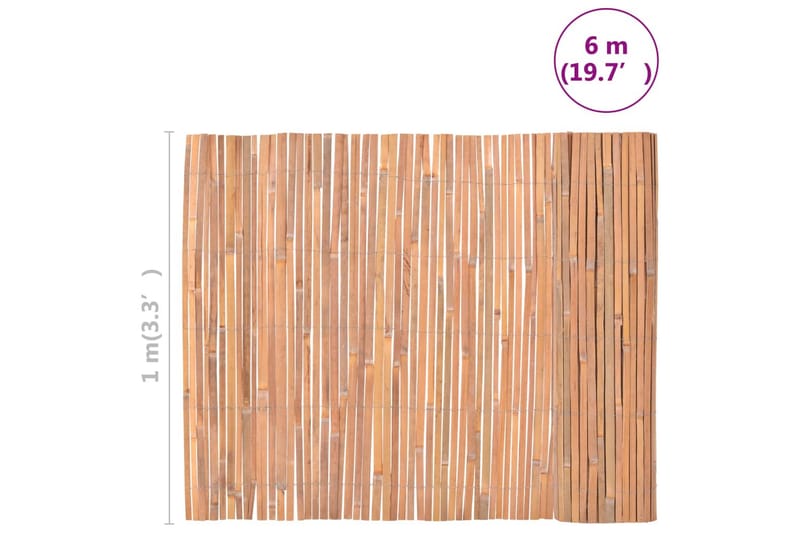 Bambuaita 100x600 cm - Ruskea - Talo & remontointi - Näkösuojat & aitaukset - Aita - Puuaita