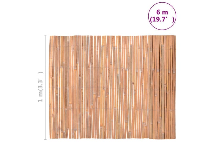 Bambuaita 100x600 cm - Ruskea - Puuaita