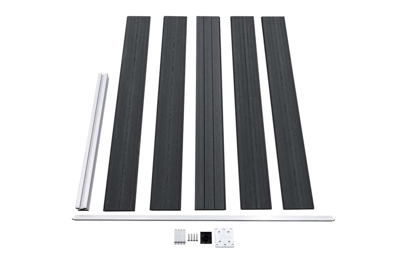 Puutarha-aita WPC 180x105 cm harmaa - Harmaa - Talo & remontointi - Näkösuojat & aitaukset - Aita - Muoviaita