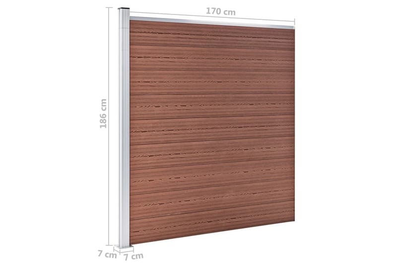 Puutarha-aita WPC 180x186 cm ruskea - Ruskea - Talo & remontointi - Näkösuojat & aitaukset - Aita - Muoviaita