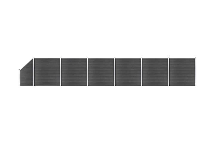 Aitapaneelisarja WPC  1138x(105-186) cm musta - Musta - Muut aitatuotteet