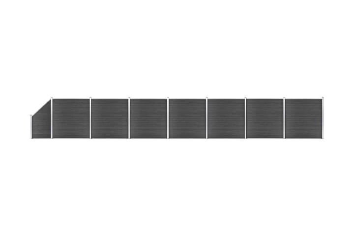 Aitapaneelisarja WPC  1311x(105-186) cm musta - Musta - Muut aitatuotteet
