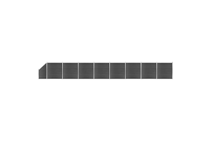 Aitapaneelisarja WPC  1484x(105-186) cm musta - Musta - Muut aitatuotteet