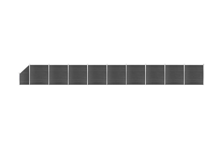 Aitapaneelisarja WPC 1657 x(105-186) cm musta - Musta - Muut aitatuotteet