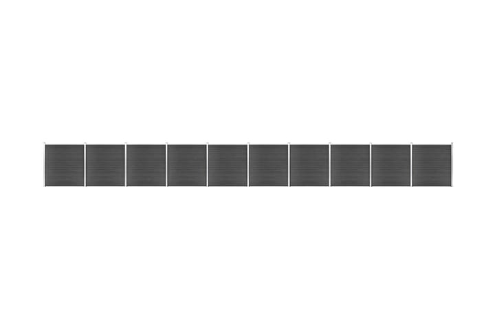 Aitapaneelisarja WPC 1737x186 cm musta - Musta - Muut aitatuotteet