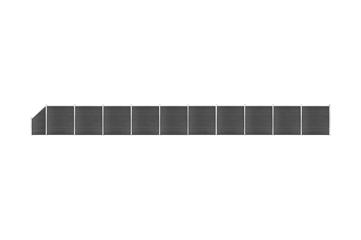 Aitapaneelisarja WPC 1830 x(105-186) cm musta - Musta - Muut aitatuotteet