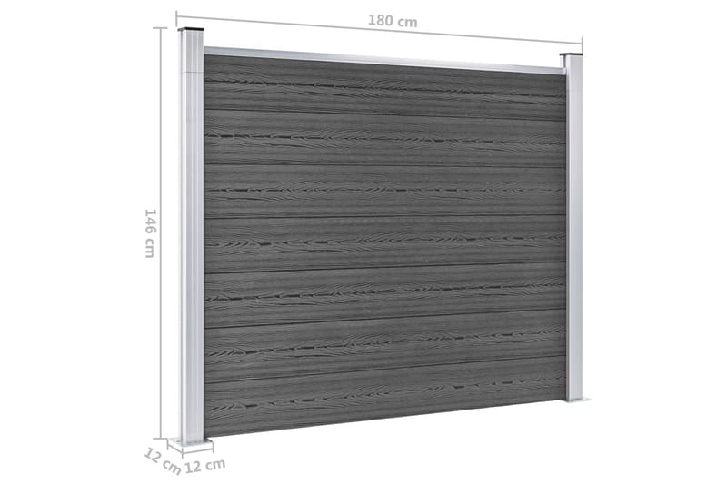 Aitapaneelisarja WPC 872x146 cm musta - Musta - Talo & remontointi - Näkösuojat & aitaukset - Aita - Muut aitatuotteet