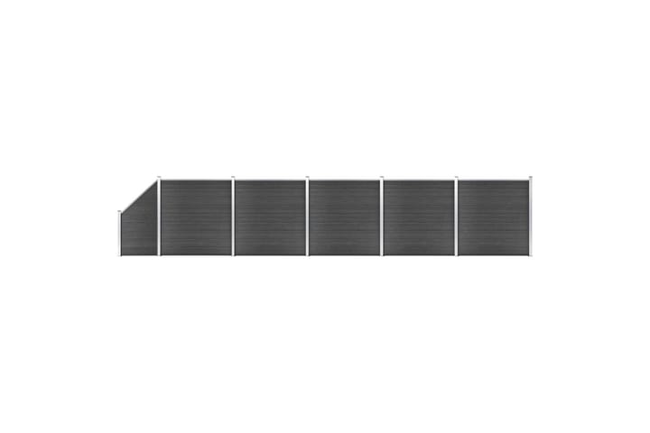 Aitapaneelisarja WPC 965 x(105-186) cm musta - Musta - Muut aitatuotteet