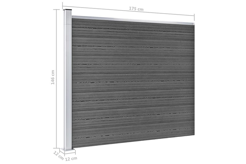 Aitapaneeli WPC 175x146 cm musta - Musta - Talo & remontointi - Näkösuojat & aitaukset - Aita - Puuaita
