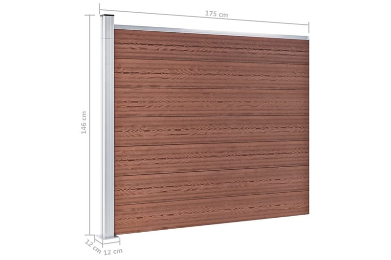 Aitapaneeli WPC 175x146 cm ruskea - Ruskea - Talo & remontointi - Näkösuojat & aitaukset - Aita - Puuaita