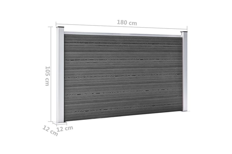Aitapaneeli WPC 180x105 cm musta - Talo & remontointi - Näkösuojat & aitaukset - Aita - Puuaita