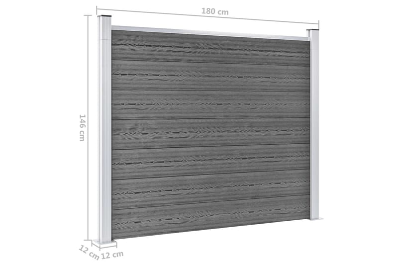 Aitapaneeli WPC 180x146 cm harmaa - Harmaa - Talo & remontointi - Näkösuojat & aitaukset - Aita - Puuaita