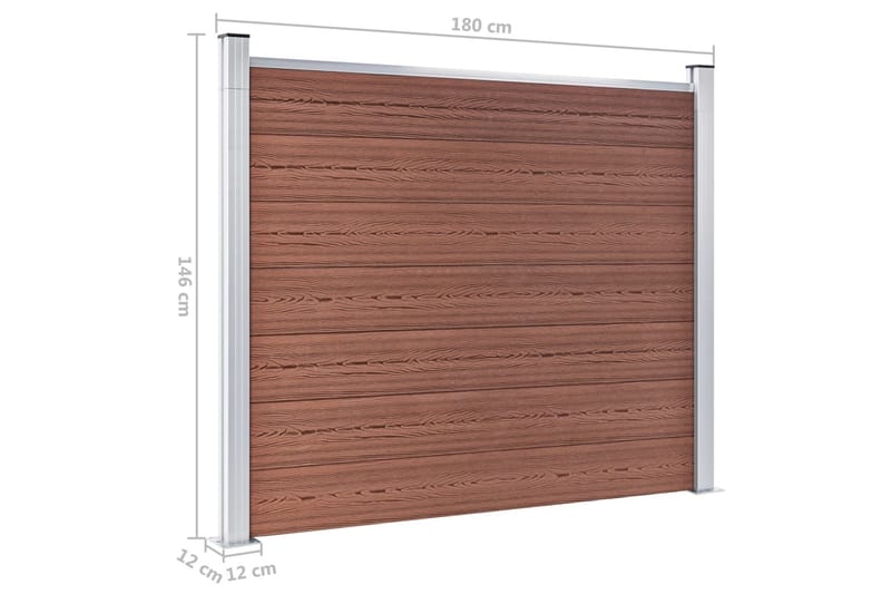Aitapaneeli WPC 180x146 cm ruskea - Ruskea - Talo & remontointi - Näkösuojat & aitaukset - Aita - Puuaita
