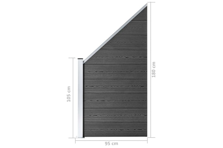 Aitapaneeli WPC 95x(105-180) cm musta - Musta - Puuaita