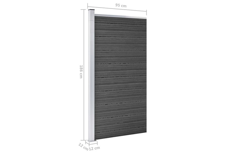 Aitapaneeli WPC 95x186 cm musta - Talo & remontointi - Näkösuojat & aitaukset - Aita - Puuaita