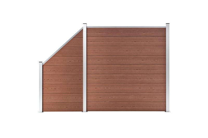 Aitasarja 1 neliöpaneeli + 1 vinopaneeli WPC 273x186 cm rusk - Talo & remontointi - Näkösuojat & aitaukset - Aita - Puuaita