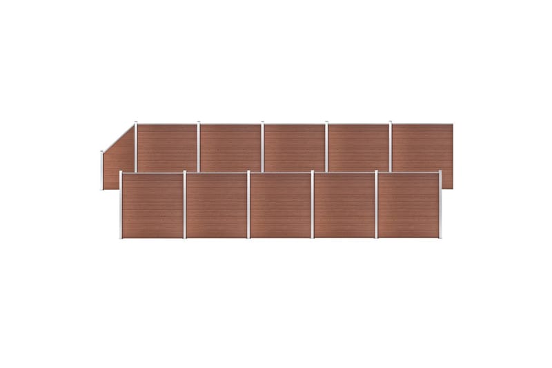 Aitasarja 10 paneelia + 1 vinopaneeli WPC 1830x186 cm ruskea - Talo & remontointi - Näkösuojat & aitaukset - Aita - Puuaita
