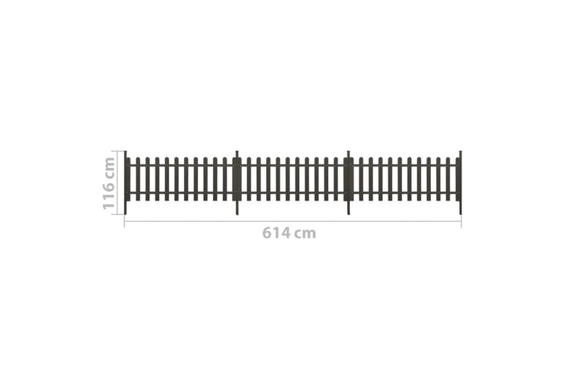Puuaita tolpilla 3 kpl WPC 614x80 cm - Harmaa - Talo & remontointi - Näkösuojat & aitaukset - Aita - Puuaita