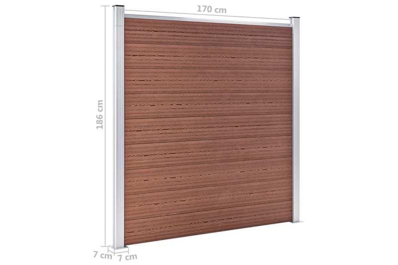Puutarha-aita WPC 1045x186 cm ruskea - Ruskea - Talo & remontointi - Näkösuojat & aitaukset - Aita - Puuaita