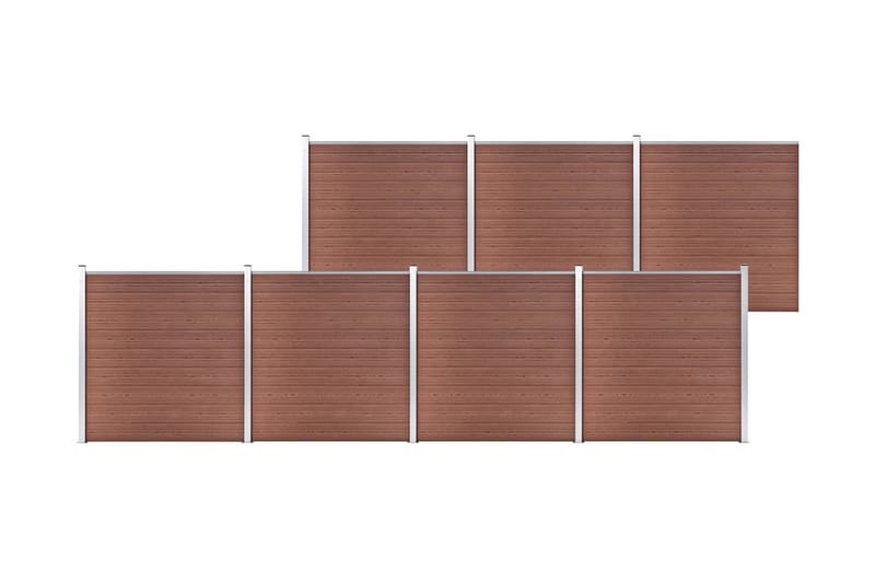 Puutarha-aita WPC 1218x186 cm ruskea - Ruskea - Talo & remontointi - Näkösuojat & aitaukset - Aita - Puuaita