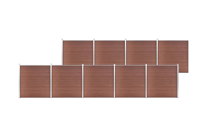 Puutarha-aita WPC 1564x186 cm ruskea - Ruskea - Talo & remontointi - Näkösuojat & aitaukset - Aita - Puuaita