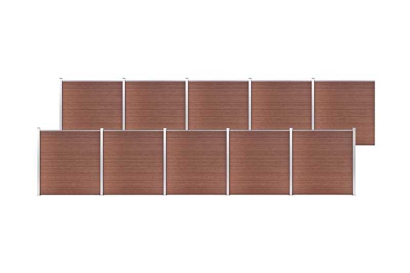 Puutarha-aita WPC 1737x186 cm ruskea - Ruskea - Talo & remontointi - Näkösuojat & aitaukset - Aita - Puuaita