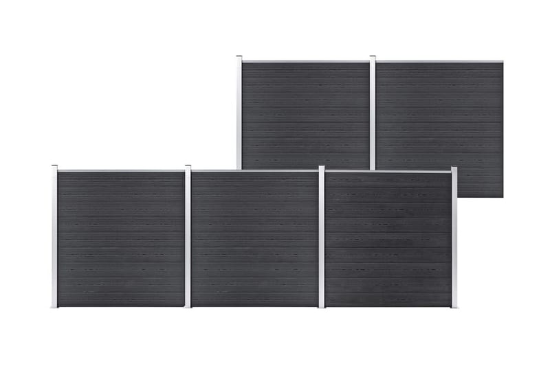 Puutarha-aita WPC 872x186 cm harmaa - Harmaa - Talo & remontointi - Näkösuojat & aitaukset - Aita - Puuaita