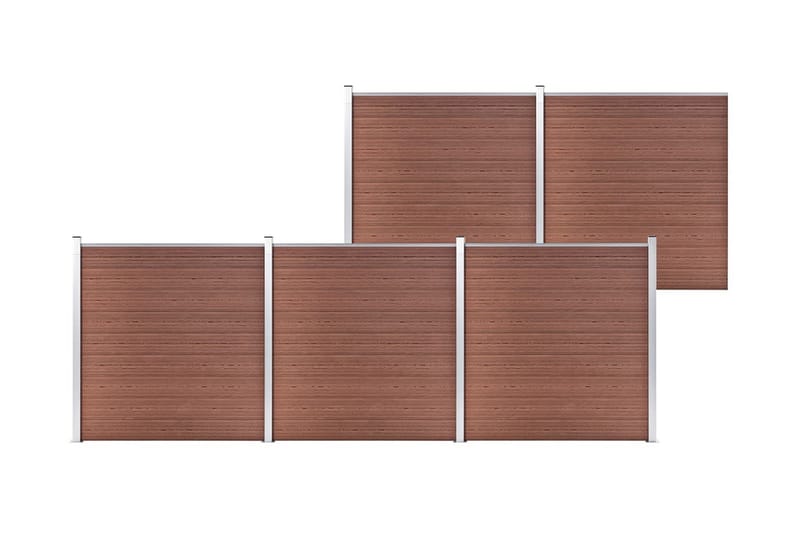 Puutarha-aita WPC 872x186 cm ruskea - Ruskea - Talo & remontointi - Näkösuojat & aitaukset - Aita - Puuaita