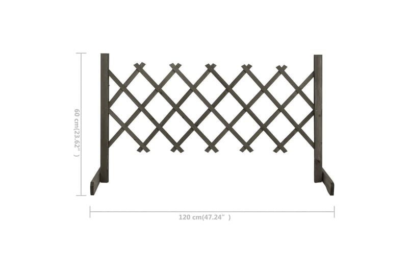 Puutarhan säleikköaita harmaa 120x60 cm täysi kuusi - Harmaa - Talo & remontointi - Näkösuojat & aitaukset - Aita - Puuaita