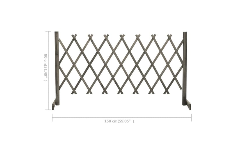 Puutarhan säleikköaita harmaa 150x80 cm täysi kuusi - Harmaa - Talo & remontointi - Näkösuojat & aitaukset - Aita - Puuaita