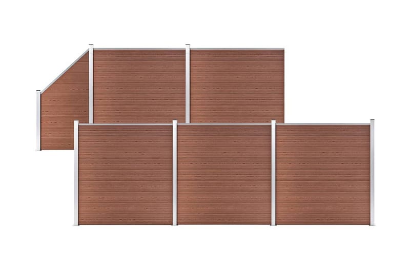 WPC-aitasarja 5 neliöpaneelia + 1 vinopaneeli 965x186 cm - Talo & remontointi - Näkösuojat & aitaukset - Aita - Puuaita