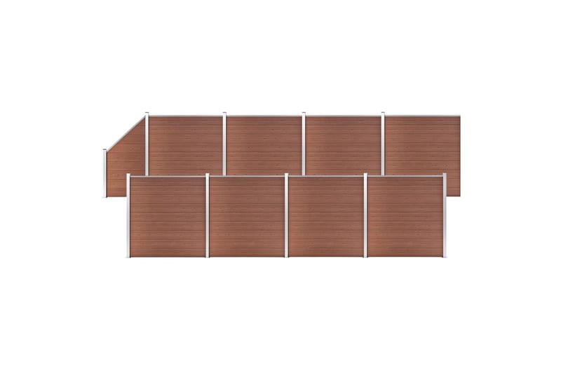 WPC-aitasarja 8 neliöpaneelia + 1 vinopaneeli 1484x186cm - Talo & remontointi - Näkösuojat & aitaukset - Aita - Puuaita