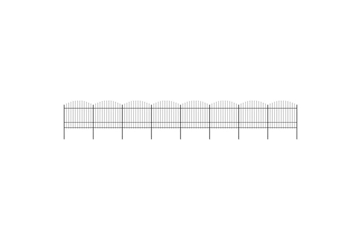 Puutarha-aita keihäskärjillä teräs (1,5-1,75)x13,6 m musta - Musta - Takorauta-aita & rauta-aita
