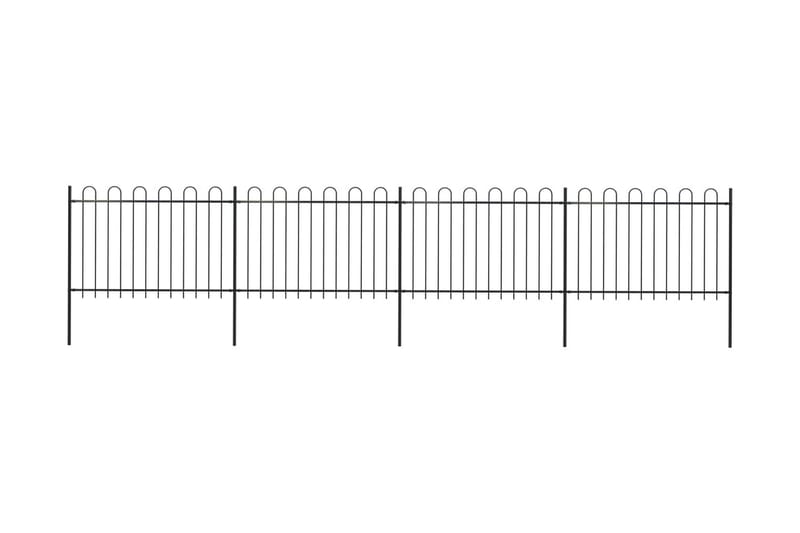 Puutarha-aita kaarikärjillä 6,8x1,2 m teräs musta - Musta - Talo & remontointi - Näkösuojat & aitaukset - Aita - Takorauta-aita & rauta-aita