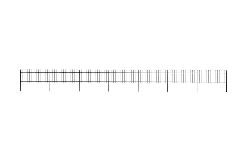 Puutarha-aita keihäänkärjillä 11,9x0,8 m teräs musta - Musta - Talo & remontointi - Näkösuojat & aitaukset - Aita - Takorauta-aita & rauta-aita