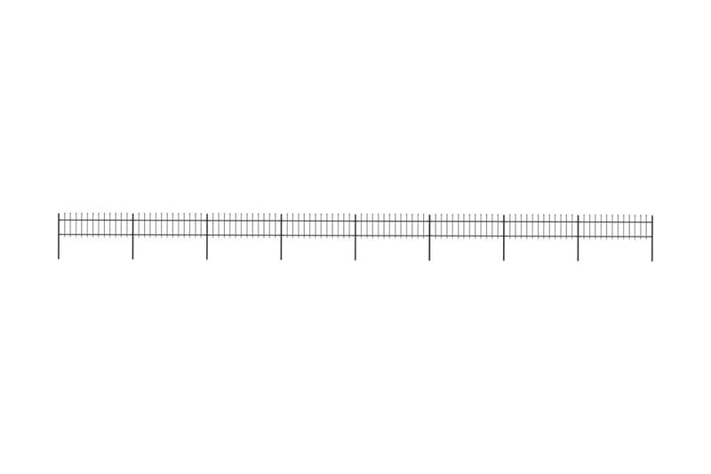 Puutarha-aita keihäänkärjillä 13,6x0,6 m teräs musta - Musta - Talo & remontointi - Näkösuojat & aitaukset - Aita - Takorauta-aita & rauta-aita
