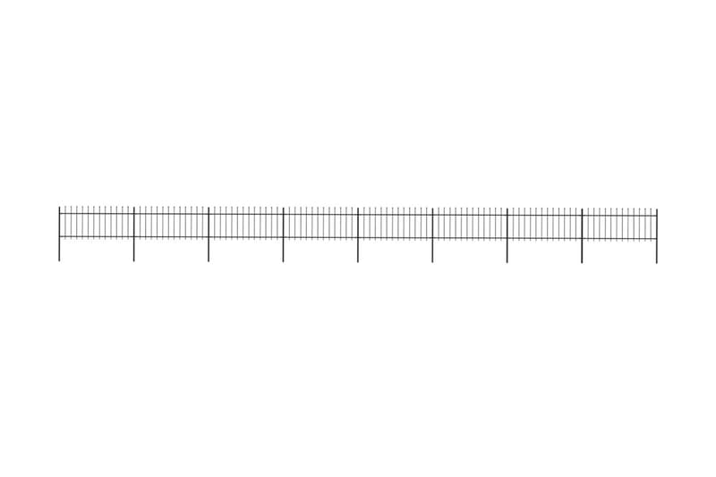Puutarha-aita keihäänkärjillä 13,6x0,8 m teräs musta - Musta - Talo & remontointi - Näkösuojat & aitaukset - Aita - Takorauta-aita & rauta-aita
