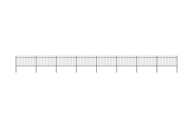 Puutarha-aita keihäänkärjillä 13,6x1 m teräs musta - Musta - Talo & remontointi - Näkösuojat & aitaukset - Aita - Takorauta-aita & rauta-aita