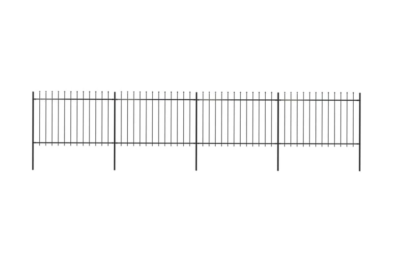 Puutarha-aita keihäänkärjillä 6,8x1,2 m teräs musta - Musta - Talo & remontointi - Näkösuojat & aitaukset - Aita - Takorauta-aita & rauta-aita