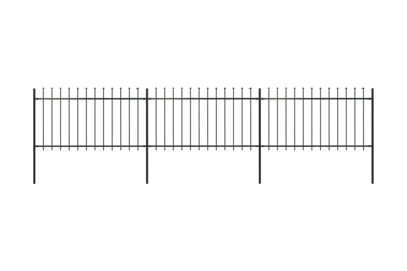 Puutarha-aita keihäskärjillä 5,1x1 m teräs musta - Musta - Talo & remontointi - Näkösuojat & aitaukset - Aita - Takorauta-aita & rauta-aita