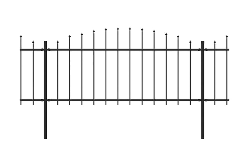 Puutarha-aita keihäskärjillä teräs (0,5-0,75)x11,9 m musta - Musta - Talo & remontointi - Näkösuojat & aitaukset - Aita - Takorauta-aita & rauta-aita