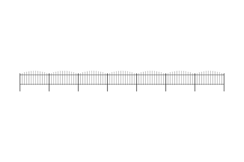 Puutarha-aita keihäskärjillä teräs (0,5-0,75)x11,9 m musta - Musta - Talo & remontointi - Näkösuojat & aitaukset - Aita - Takorauta-aita & rauta-aita