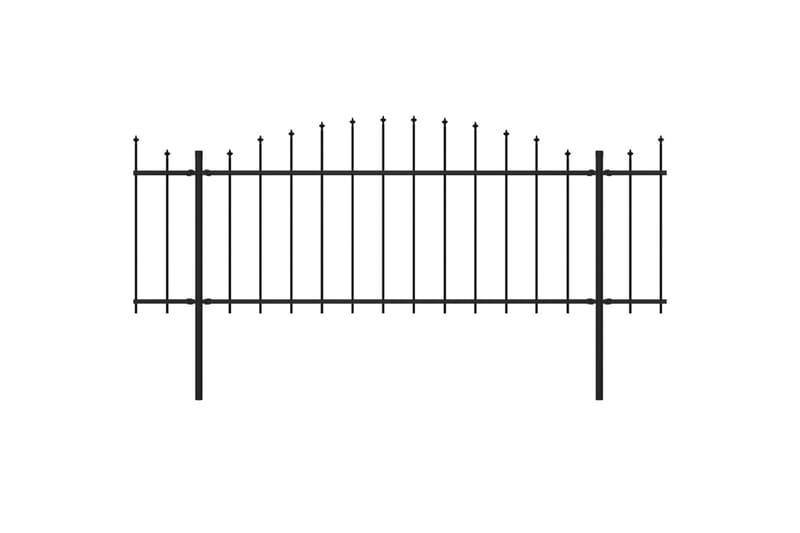 Puutarha-aita keihäskärjillä teräs (0,5-0,75)x13,6 m musta - Musta - Talo & remontointi - Näkösuojat & aitaukset - Aita - Takorauta-aita & rauta-aita