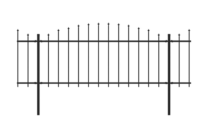 Puutarha-aita keihäskärjillä teräs (0,5-0,75)x3,4 m musta - Musta - Talo & remontointi - Näkösuojat & aitaukset - Aita - Takorauta-aita & rauta-aita