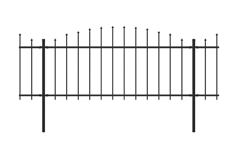 Puutarha-aita keihäskärjillä teräs (0,5-0,75)x6,8 m musta - Musta - Talo & remontointi - Näkösuojat & aitaukset - Aita - Takorauta-aita & rauta-aita