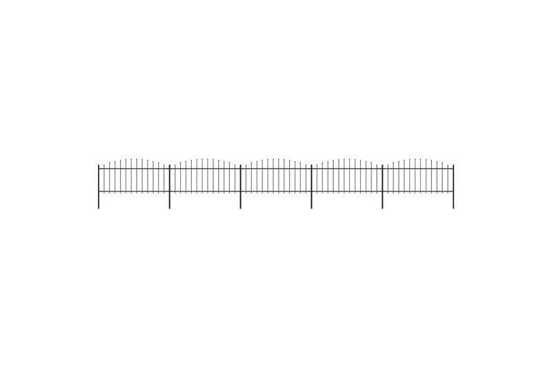 Puutarha-aita keihäskärjillä teräs (0,5-0,75)x8,5 m musta - Musta - Talo & remontointi - Näkösuojat & aitaukset - Aita - Takorauta-aita & rauta-aita