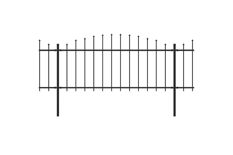 Puutarha-aita keihäskärjillä teräs (0,5-0,75)x8,5 m musta - Musta - Talo & remontointi - Näkösuojat & aitaukset - Aita - Takorauta-aita & rauta-aita