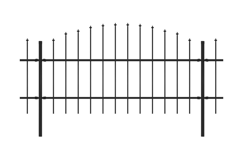 Puutarha-aita keihäskärjillä teräs (0,75-1)x13,6 m musta - Musta - Talo & remontointi - Näkösuojat & aitaukset - Aita - Takorauta-aita & rauta-aita
