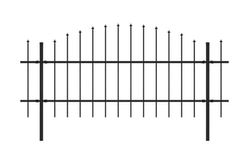 Puutarha-aita keihäskärjillä teräs (0,75-1)x8,5 m musta - Musta - Talo & remontointi - Näkösuojat & aitaukset - Aita - Takorauta-aita & rauta-aita